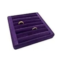 Yerli Üretim Süet Kumaş Mor Renk 15 Cm / 15 Cm Yüzük Sergileme Standı Çok Renkli