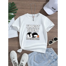 Uyguntarz Çocuk Penguen Baskılı Pamuklu Tshirt Beyaz Uyguntarz Çocuk Penguen Baskılı Pamuklu Tshirt Beyaz