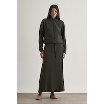 Mizalle Modal Karışımlı Antrasit Maksi Evaze Etek Antrasit