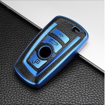 Bmw Uyumlu F10 F20 F30 F32 F22 X5 X3 X1 Anahtar Kılıfı Lüx Mavi Gümüş Renk