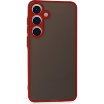 Newface - 33 - Samsung Galaxy Uyumlu S24 Kılıf Montreal Silikon Kapak - Csmo-tex - - Kırmızı