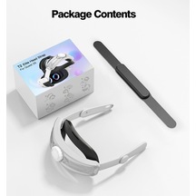 Tongxida Meta Quest 3s T2 Elite Kafa Bandı Gümüş, Abs + Sünger Yumuşak Yastık Ayarlanabilir, 17.8-29.6 İnç