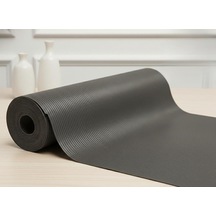 Almıtal 48 Cm X 5 M Antrasit Çizgi Desenli Suni Deri, Çekmece İçi Kaydırmaz Çekmece Halısı, Raf Örtüsü