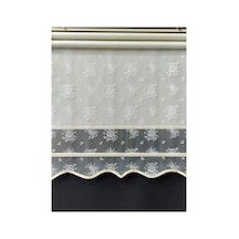 Kırık Beyaz Rengi Yeni Sezon Gül Desenli Çift Mekanizmalı Zebra Ve Tül Stor Perde Kırık Beyaz - 222586707 Kırık Beyaz