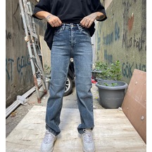 Kadın Mavi Kot Palazzo Jeans Mavi