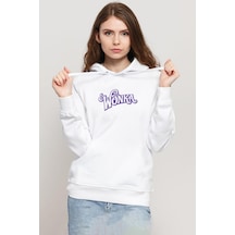 Willy Wonka Logo Beyaz Kadın 3ip Kapşonlu Sweatshirt 001