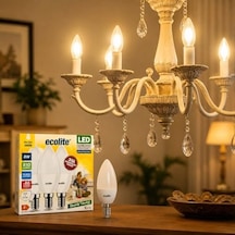 8 W Led Mum Ampul E14 Duy, 810 Lümen, 3000k Sarı Işık, 60w Eşdeğer, 3 Lü Paket, Opal Dekoratif Ampul, Dimmer Uyumlu Değil,%86 Enerji Tasarrufu, 99x37 Mm Sarı
