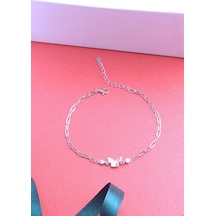Innuendo Jewelry 925 Ayar Gümüş Taşlı Kelebek Bileklik Gümüş