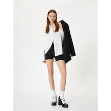 Koton Oversize Gömlek Uzun Kollu Dokulu Beyaz 4sal60166ıw Beyaz