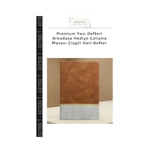 Premium Yazı Defteri Arkadaşa Hediye Çalışma Masası Çizgili Deri Defter Çok Renkli