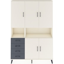 Arges Dolap 7 Raflı 4 Çekmeceli 5 Kapaklı 132x30x195 Aytaşı-aytaşı/antrasit Aytası/antrasıt