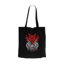 Dark Funeral Demon Head Siyah Kanvas Bez Çanta Siyah