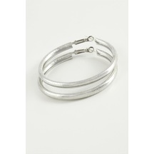 Gld-spt- Simli Boru Halka Küpe 4,5 Cm-gümüş Rengi Diğer