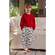 Zeyland Kız Çocuk Uzun Kollu Pijama Takımı-Kırmızı