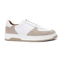 Deery Hakiki Deri Bej Erkek Sneaker Ayakkabı - 01965Mbeje01 Bej