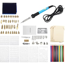 94 Adet Elektrikli Havya Seti Ahşap Kalem 60w Pyrography Craft - Lacivert