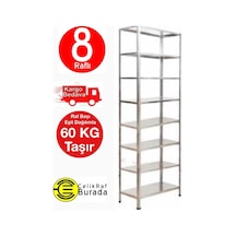 Açıkmağazam Galvanizraf 8 Katlı Çelik Galvaniz Raf Arşiv Depo Kiler Rafı