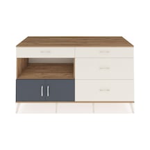 Kronos Konsol Tek Raflı 4 Çekmeceli 2 Kapaklı 176x59x99 Çam-antra Çam-antrasit/aytaşı
