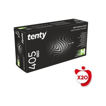 Tenty 405 Extra Pudrasız Nitril Eldiven M Beden Siyah 100'lü 20 Paket