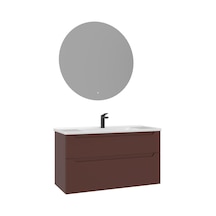 Orka Messina 100 Cm Tuscan Kırmızı Led Banyo Dolabı Takımı Kırmızı