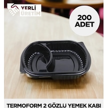 Termoform 2 Gözlü Yemek Kabı 200 Adet Diğer
