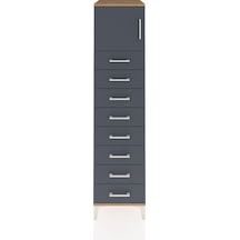 Kronos Dolap Tek Raflı 8 Çekmeceli Tek Kapaklı 44x59x182 Çam-antrasit Atlas Çam