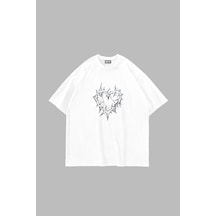 Thorny Heart Baskılı Oversize Unisex Beyaz Beyaz Thorny Heart Baskılı Oversize Unisex Beyaz Beyaz