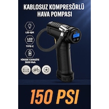 Hava Kompresörü Şarjlı Dijital 150 Psı Led Işık Lcd Ekran , Type-c, 3600 Mah Araba Lastik Pompası Hava Kompresörü Şarjlı Dijital 150 Psı Led Işık Lcd Ekran , Type-c, 3600 Mah Araba Lastik Pompası