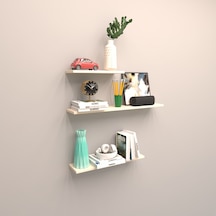 Rafkestir 3 Lü Gizli Bağlantılı Raf Set ( 80 - 40 - 40 ) Krem ( Parlak )