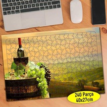 Toskana İtalya Üzüm Şarabı 240 Parça Puzzle Yapboz-101512146