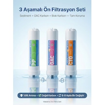Kapalı Kasa Cihazlara Uyumlu 3 Lü Giriş Seviye Inline Su Arıtma Filtre Seti