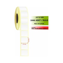 27 22 Mm 2000'li Mat Opak Pp Barkod Etiket 5 Rulo 10.000 Adet