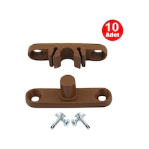 Pvc Kapı Pencere Sineklik Kahve Plastik Çıt Çıt Kilit Menteşe Küçük Boy 4cm -10 Adet