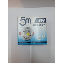 5m 5 Watt Cob Spot Krom Kasa 3200k Günışığı Led Spot 10 Lu Paket Gümüş - Krom