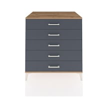 Kronos Şifonyer 5 Çekmeceli 88x59x96 Çam-antrasit Çam