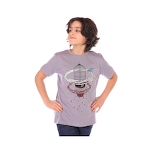 Toontoy Kids Toontoy Erkek Çocuk Kafes Baskılı Tişört Gri