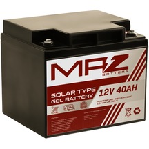 MAZ Akü 12 Volt 40 Amper (Ah) Solar Jel VRLA Akü (Yeni Üretim)