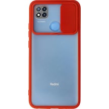 Newface - 886 - Xiaomi Redmi 9c Kılıf Palm Buzlu Kamera Sürgülü Silikon - Kmrsfres - - Kırmızı