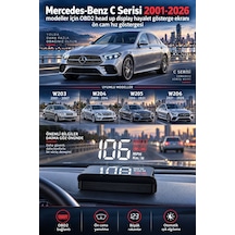 Mercedes-benz C Serisi 2001-2026 Modeller İçin Obd2 Head Up Display Hayalet Gösterge Ekranı Ön Cam Hız Göstergesi