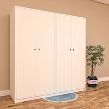 Troy 4 Kapılı Gardırop Mdf Sis Gri