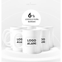 Kişiye Özel Kurumsal Logolu Beyaz Kupa Bardak - Logolu Kupa Bardak - 6 Adet.. Premium Kalite A+