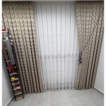 Nivemeshome Lale Gümüş 1/2,5 Pileli Tül Perde Apm Ekru