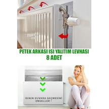8 Adet Petek Kalorifer Radyatör Arkası Folyolu Plaka Isı Yalıtım