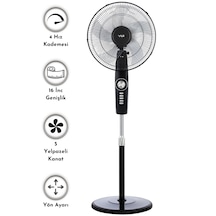 F49 Siyah 16 Inç 50w 4 Kademe 5 Pervane Döner Başlıklı Vantilatör F49 Siyah 16 Inç 50w 4 Kademe 5 Pervane Döner Başlıklı Vantilatör