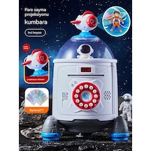 Mengtuo Roket Şifre Kumbara Parayı Yalnızca İçeri Ve Dışarı Otomatik Olarak Yuvarlar Simülasyon Parmak İzi Çocuk Kumbarası Yükseltilmiş Versiyon Beyaz Ey