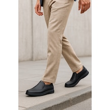 Growish Gr0373 Hakiki Deri Hafif Poli Taban Rahat Günlük Ayak Sağlığına Uygun Erkek Ayakkabı Siyah