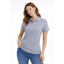 Dogutrend Pike Kumaş Düğmeli Yaka Regular Rahat Günlük Kısa Kol Tişört T-shirt - Gri