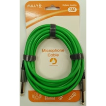 6.3 Mm Kaliteli Mono Mikrofon / Enstrüman Kablosu 3 Metre - Yeşil Adet / 1 Adet