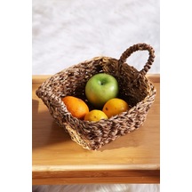 Hasır Kare Kalın Örgü Ekmek Sepeti Meyve Sepeti Ekmek Sepeti Hasır