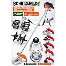 Schutzenger HX-50 Benzinli Çapalama Ve Eşeleme Başlıklı Çim Kesme Motoru 2 Çapalama 7 Başlıklı Full Bahçe Seti 52CC